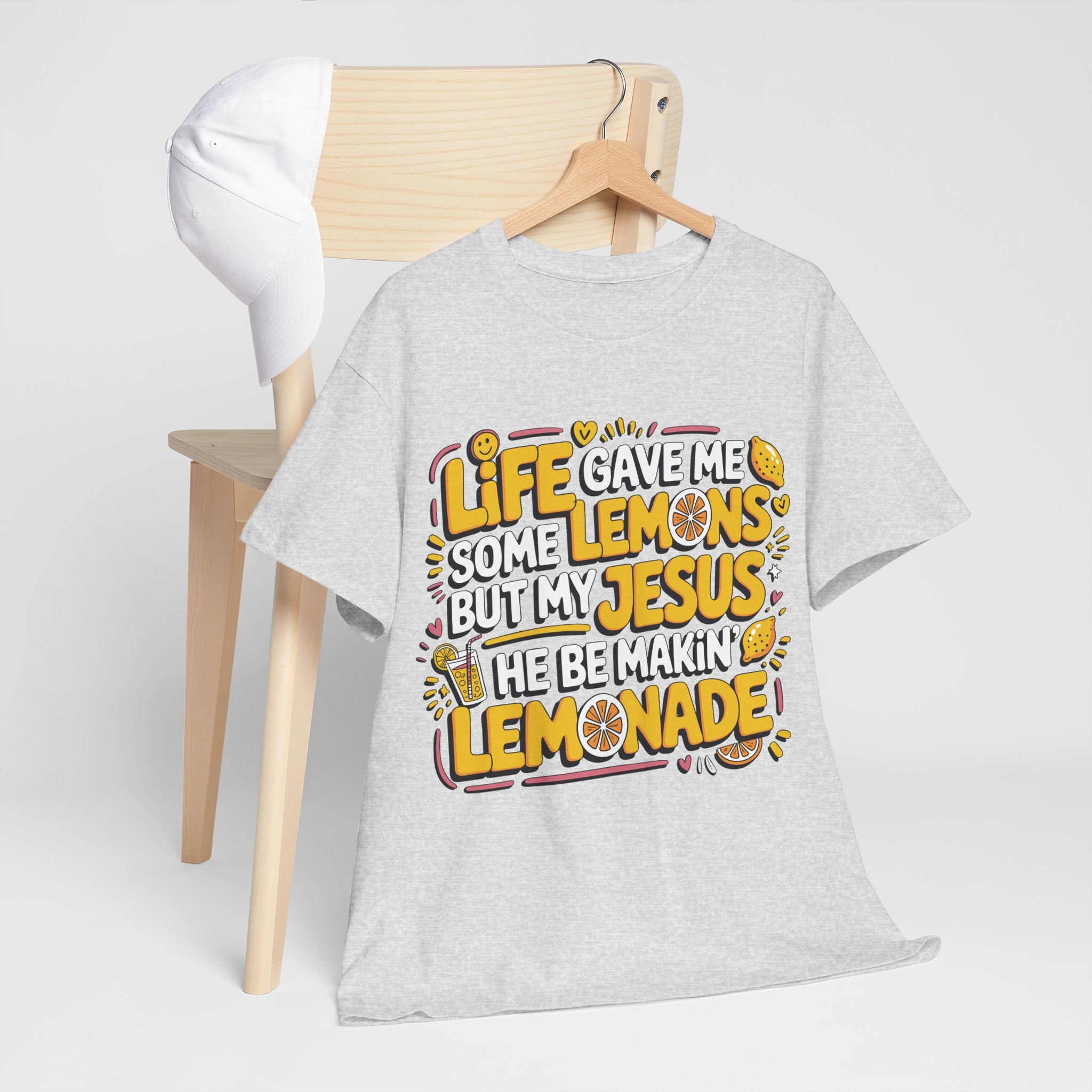 Christian Lemonade T-Shirt — “Life gave me some lemons but my Jesus he be makin’ lemonade”Unisex Cotton Tee