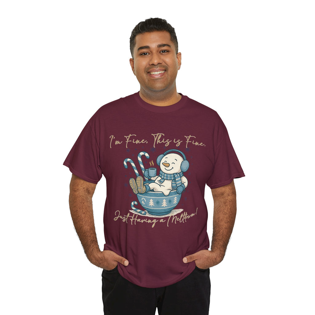 Snowman Hot Cocoa Unisex Cotton Tee