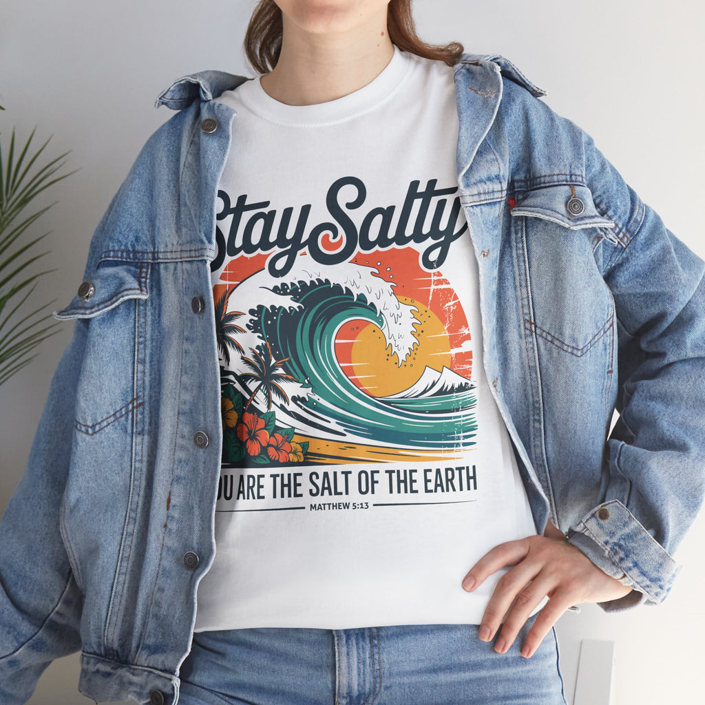 Stay Salty Beach Tee — "You are the salt of the earth (Matthew 5:13)"Unisex Cotton Tee