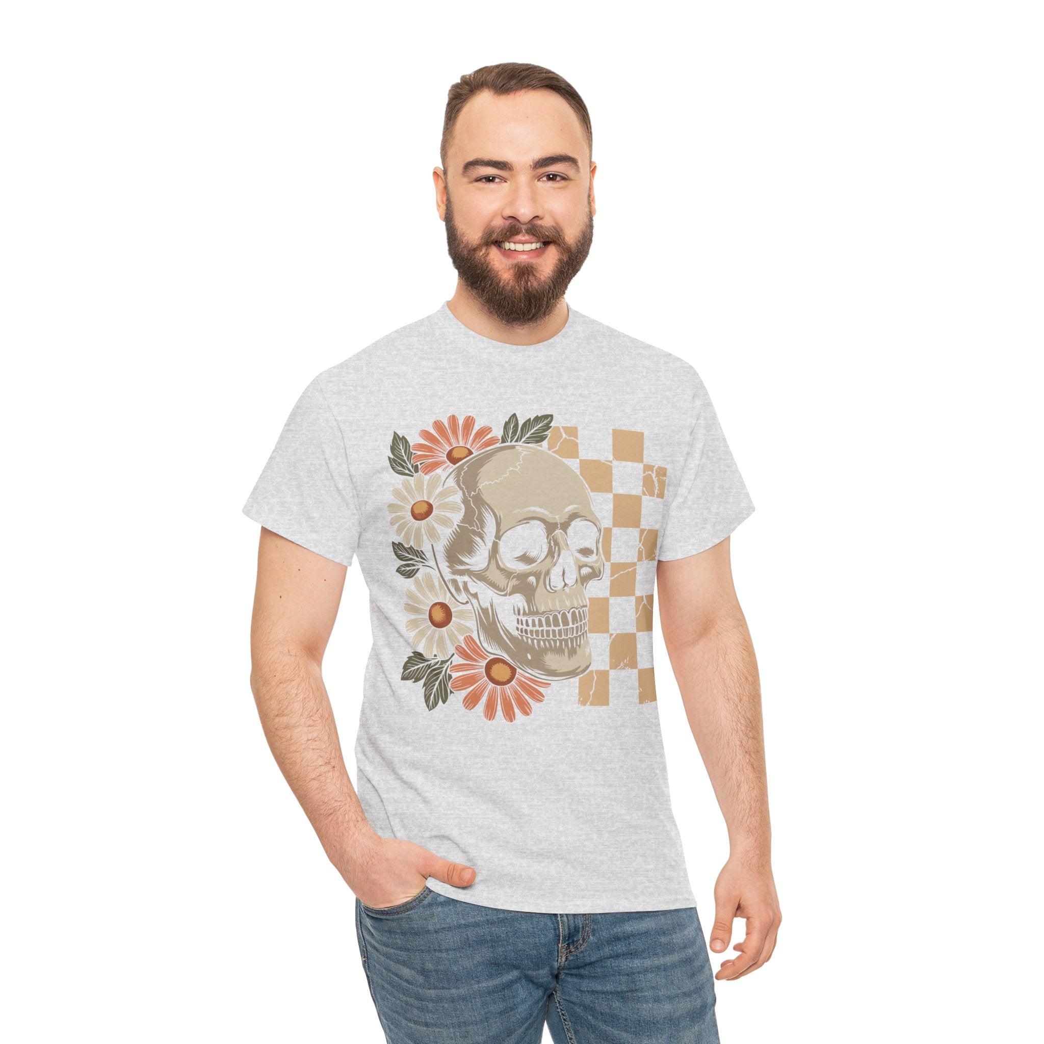 Skull Daisy Unisex Cotton Tshirt