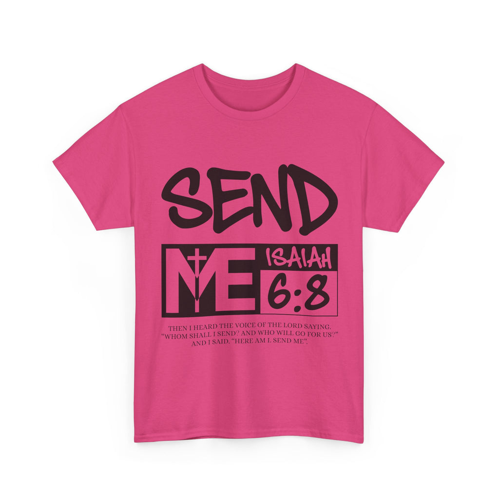 Send Me Isaiah 6:8 Christian T-Shirt — Cross Faith Unisex Cotton Tee