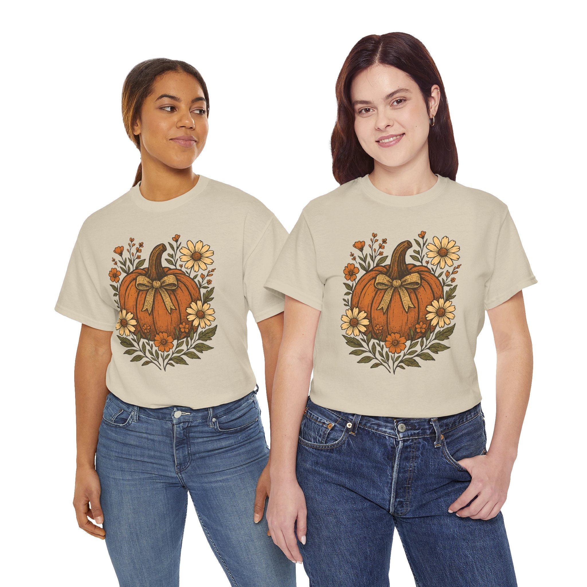 Pumpkin Daisy Unisex Cotton Tee
