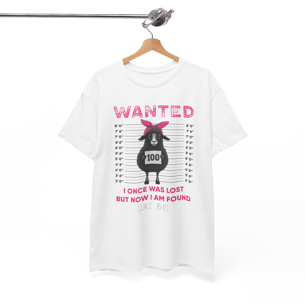 WANTED Black Sheep 'I Once Was Lost But Now I Am Found' Unisex Cotton T-Shirt