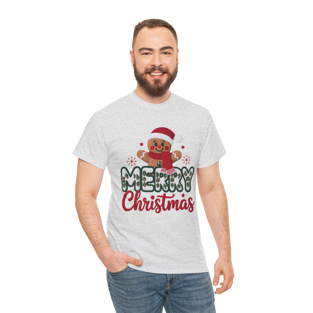 Gingerbread Santa 'Merry Christmas' Unisex Cotton Tee T-Shirt