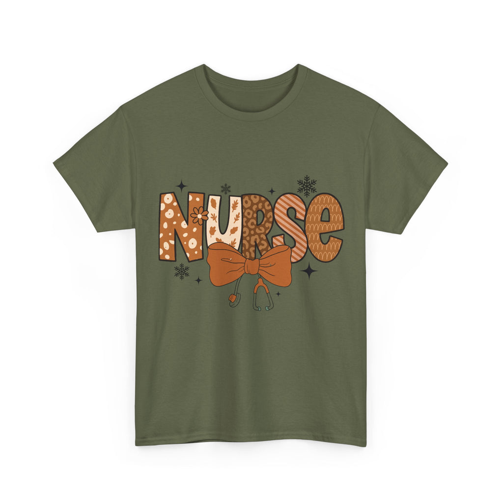 NURSE Fall Stethoscope Tee — Brown Autumn Nurse Unisex CottonT shirt