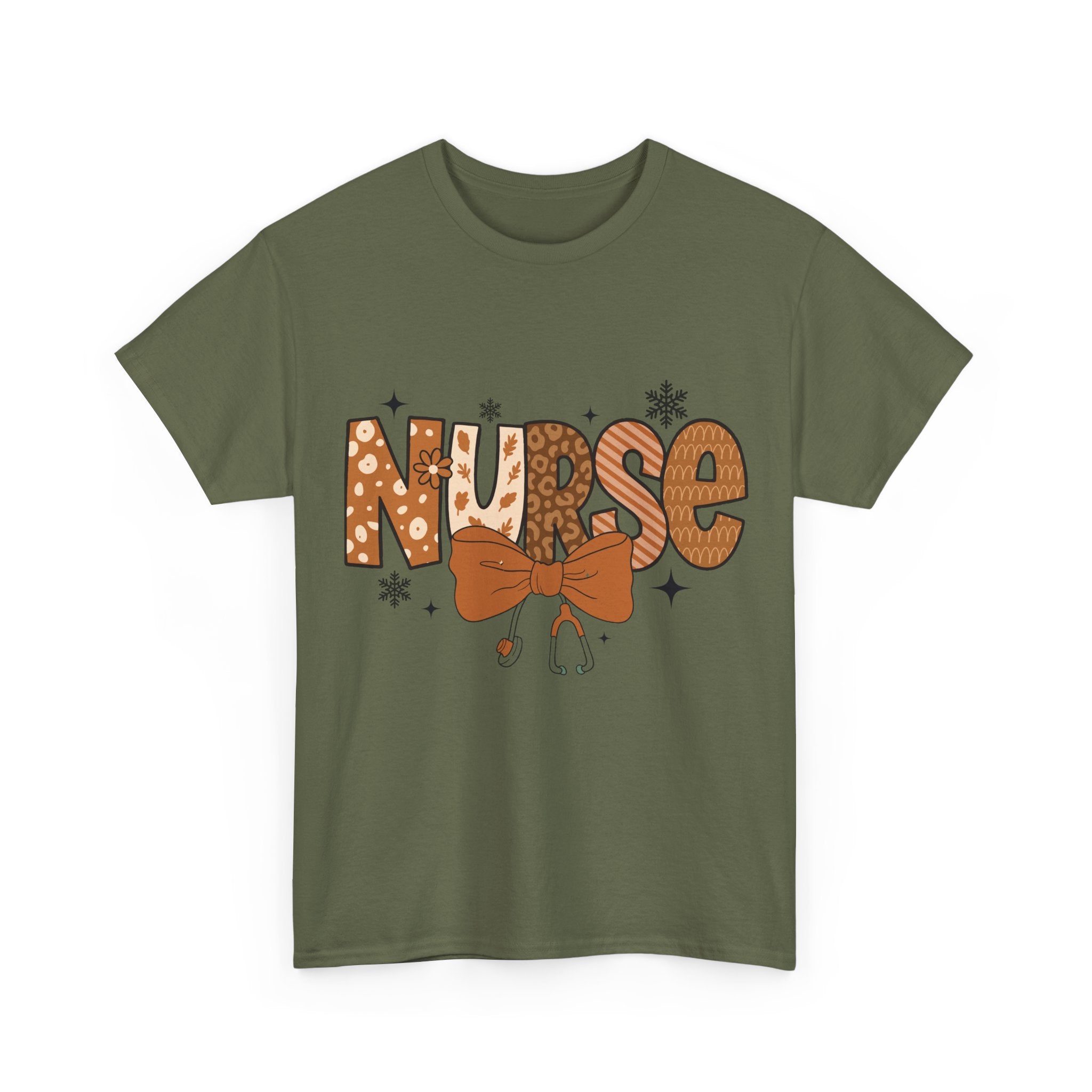 NURSE Fall Stethoscope Tee — Brown Autumn Nurse Unisex CottonT shirt