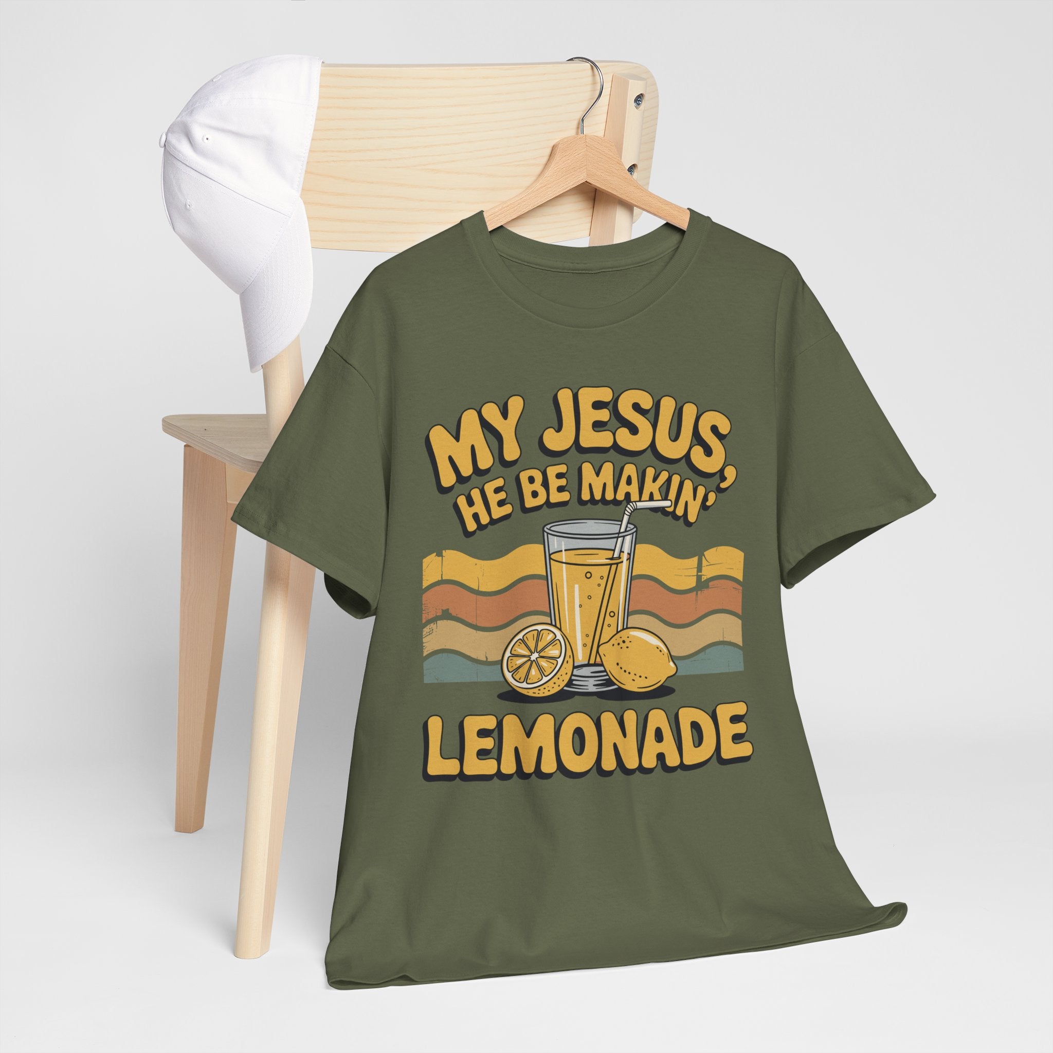 My Jesus, He Be Makin’ Lemonade T-Shirt — Retro Lemonade Christian Unisex Cotton Tee