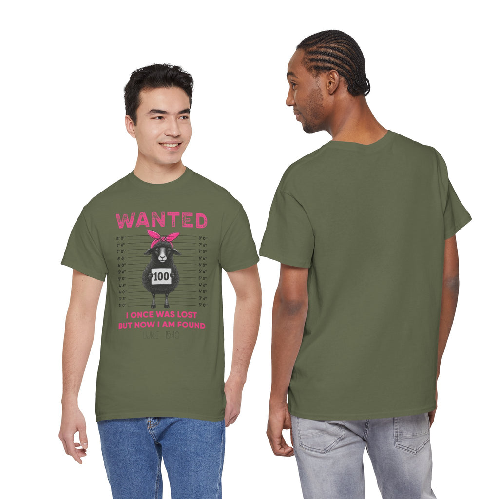 WANTED Black Sheep 'I Once Was Lost But Now I Am Found' Unisex Cotton T-Shirt