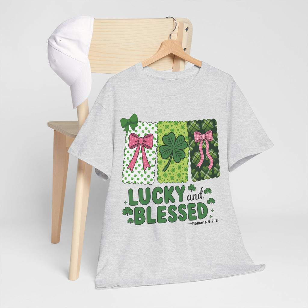 Lucky and Blessed Clover Unisex Cotton Tee