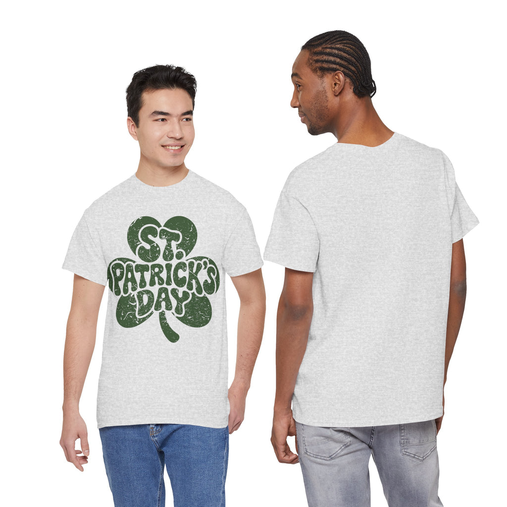 St. Patrick's Day Shamrock Tee — Retro Bubble Lettering Unisex Cotton Tee