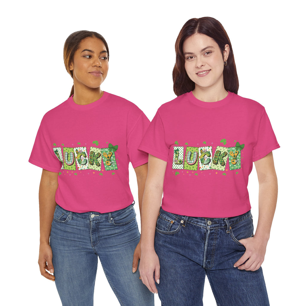 Lucky Patchwork Plaid Clover Tee — St. Patrick’s Day Unisex Cotton T-Shirt