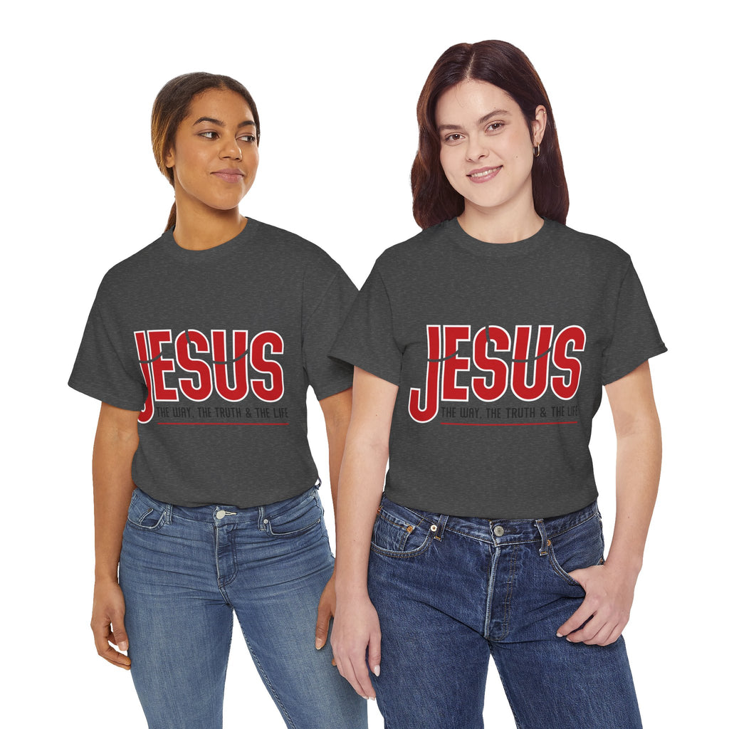 Jesus The Way The Truth & The Life T-Shirt — Bold Red Christian Unisex Cotton Tee