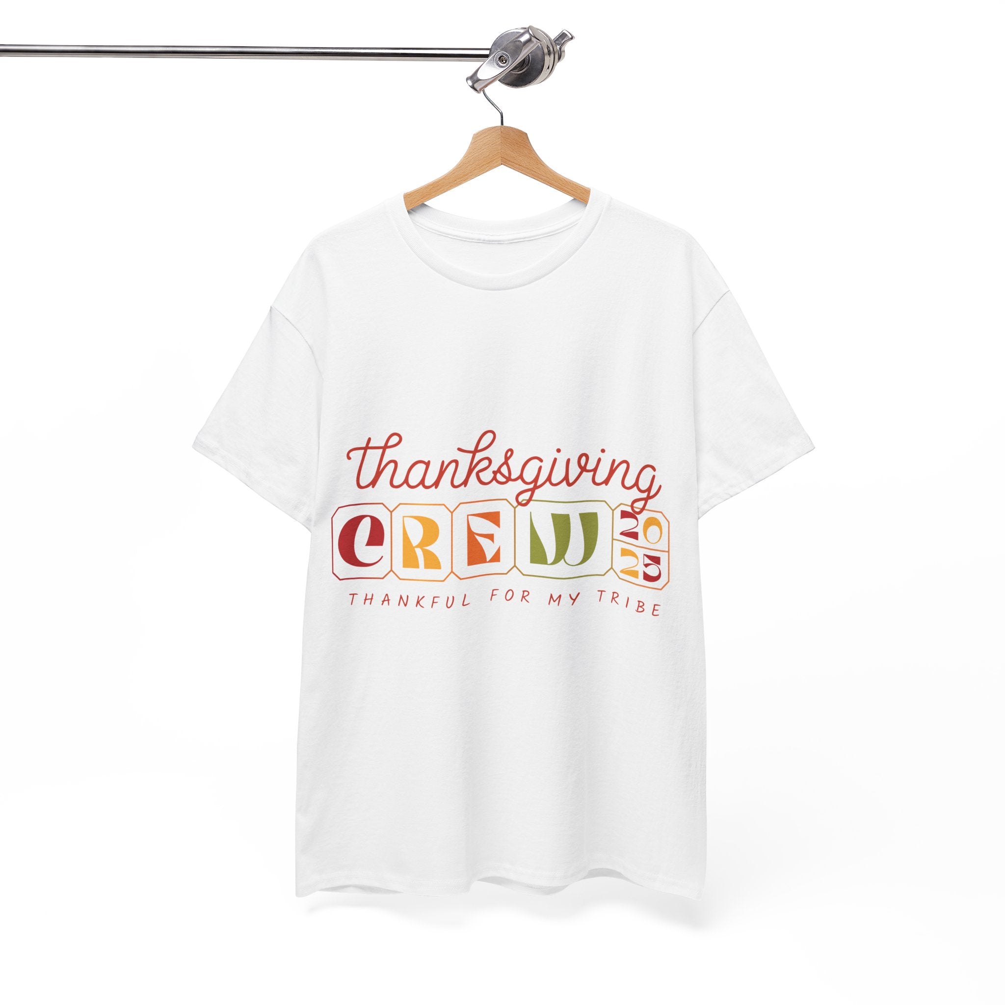 Thanksgiving Crew 2025 Tee — "Thankful for My Tribe" Autumn Holiday Unisex Cotton Tshirt