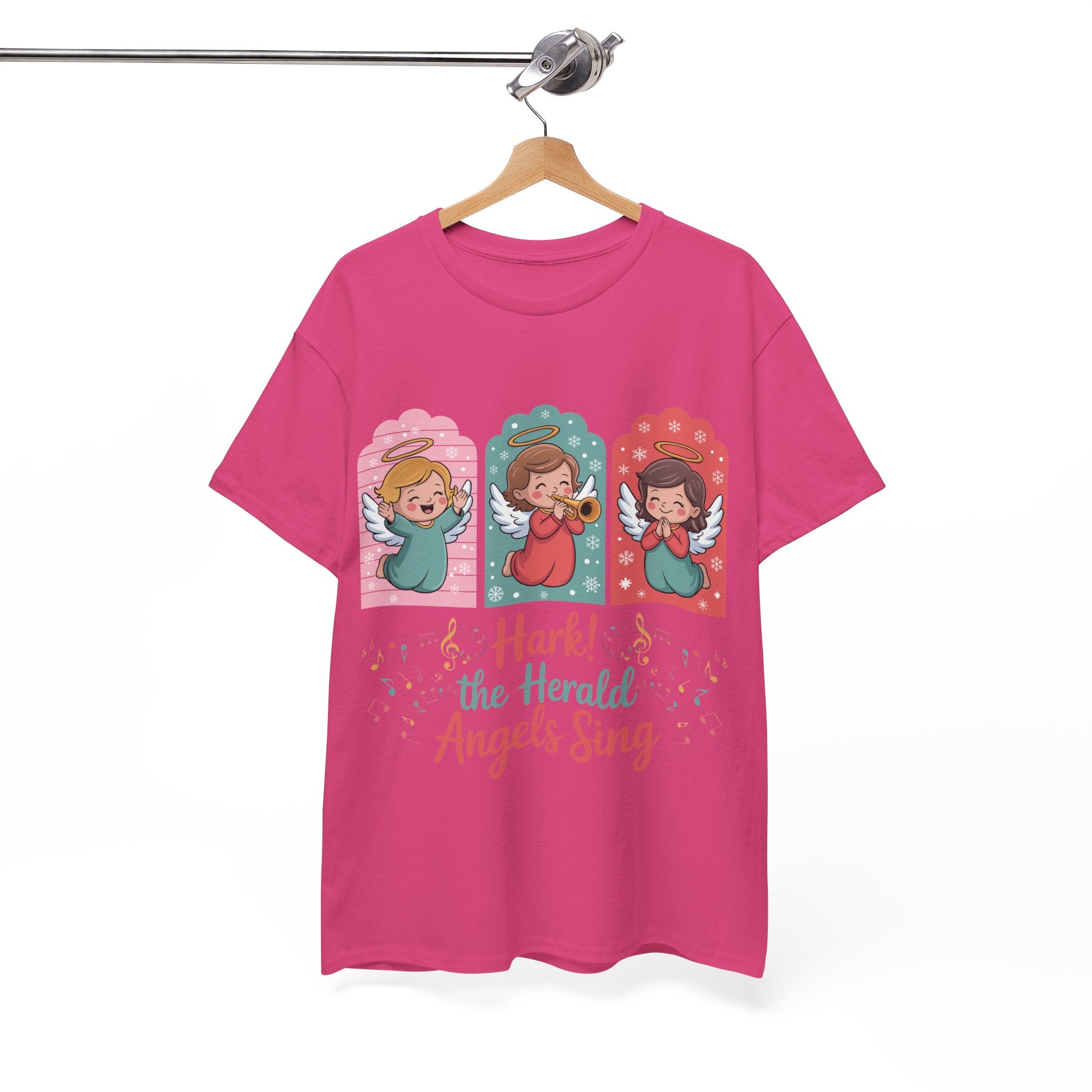 Hark! The Herald Angels Sing Tee — Three Singing Angels Christmas Unisex Cotton T-Shirt