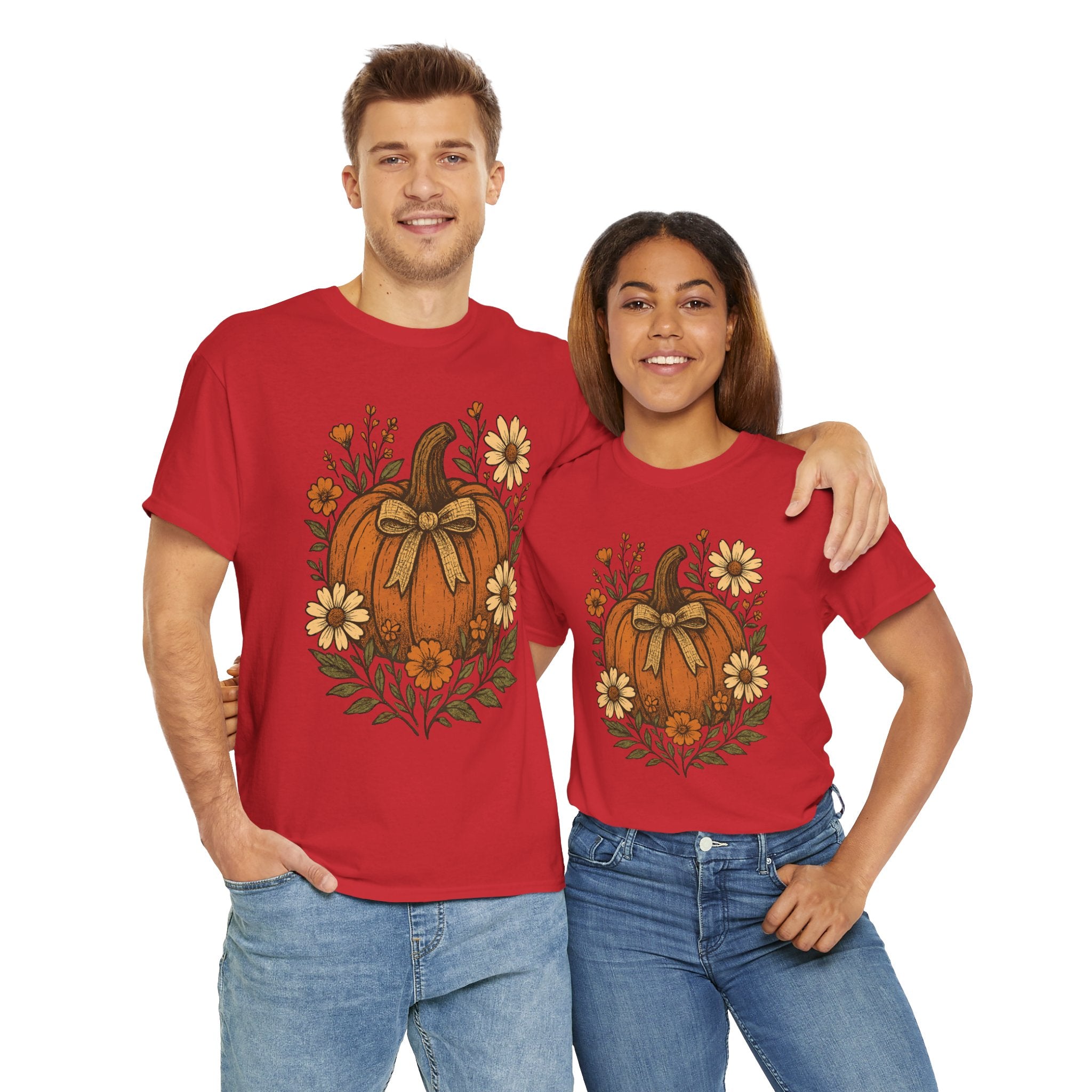 Pumpkin Daisy Unisex Cotton Tee