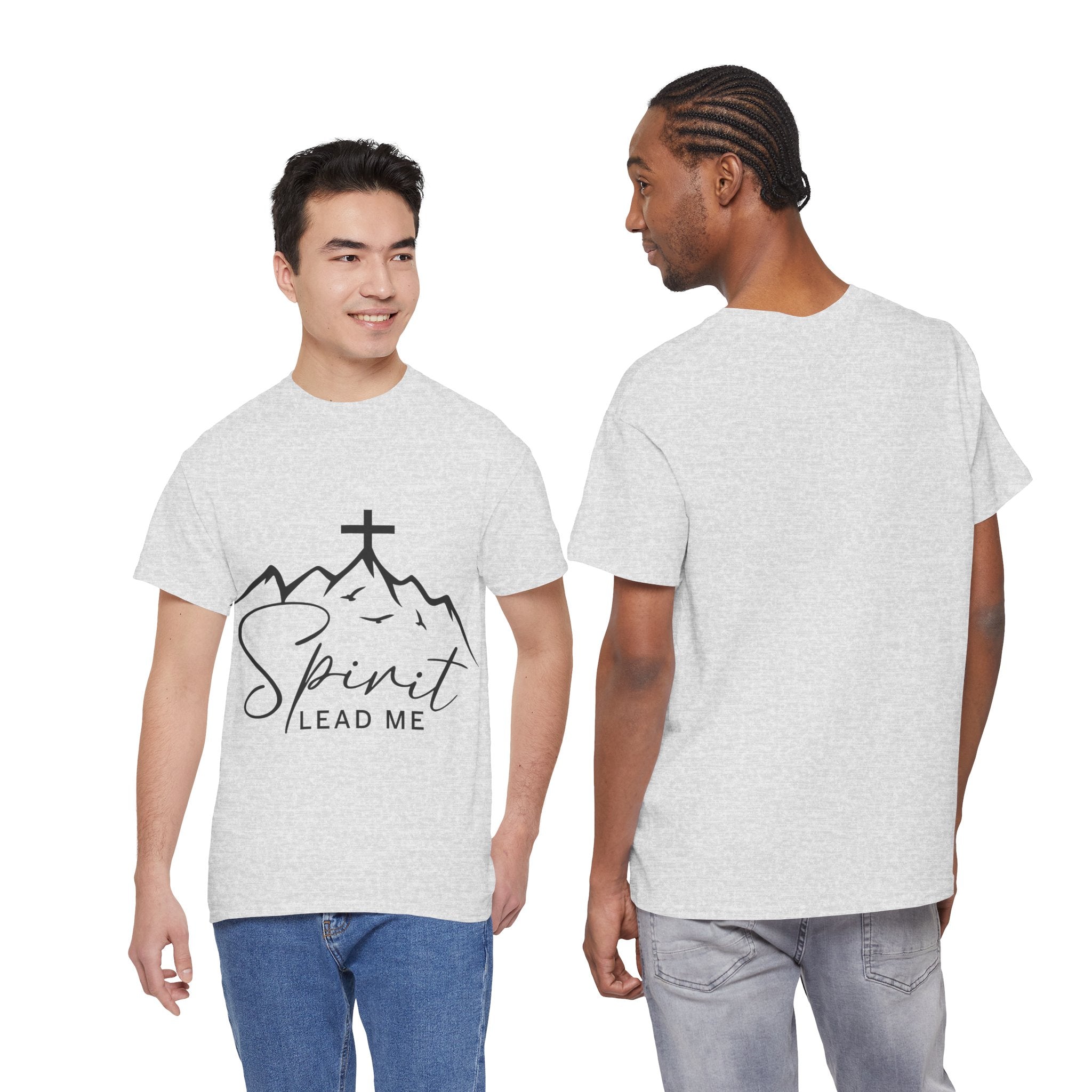 Spirit Lead Me Christian T‑Shirt — Minimalist Cross Unisex Cotton Tee