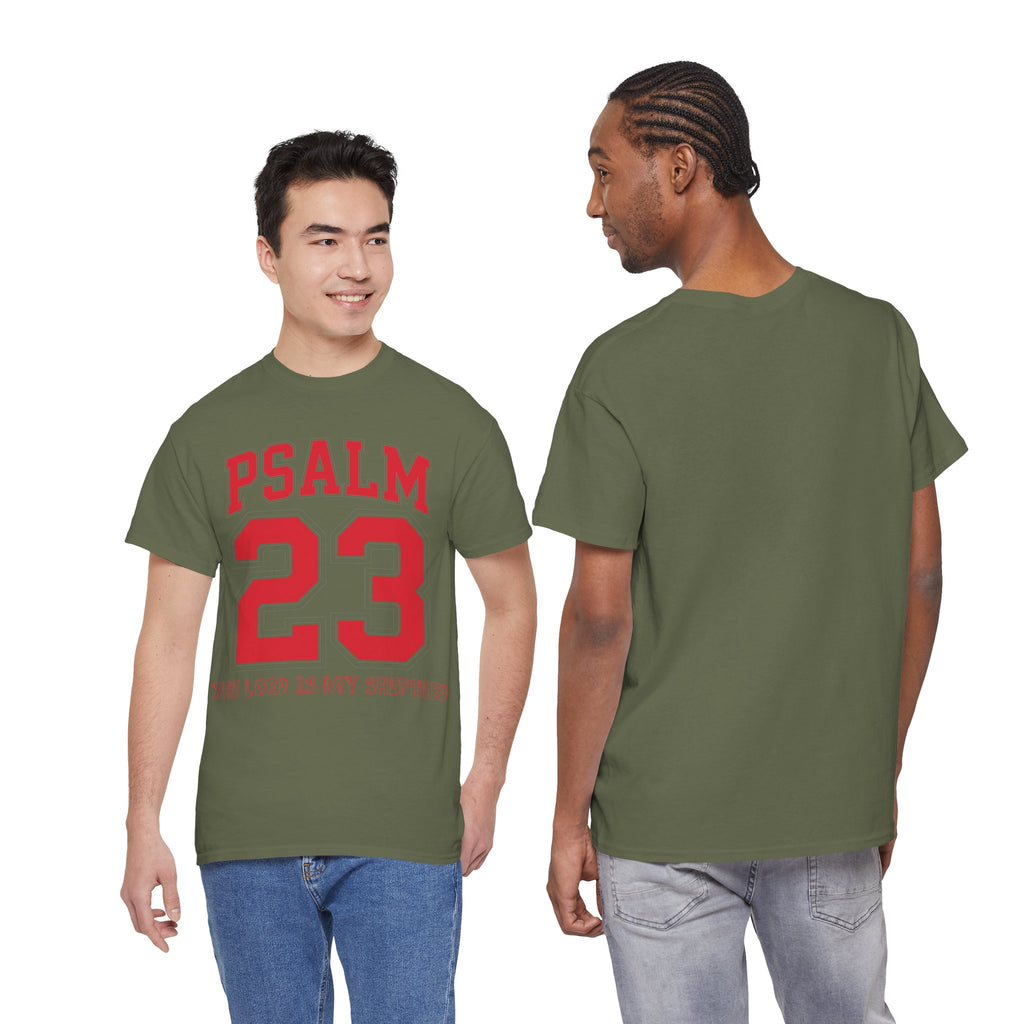 Psalm 23 Varsity T-Shirt — “The Lord Is My Shepherd” Unisex Cotton Tee