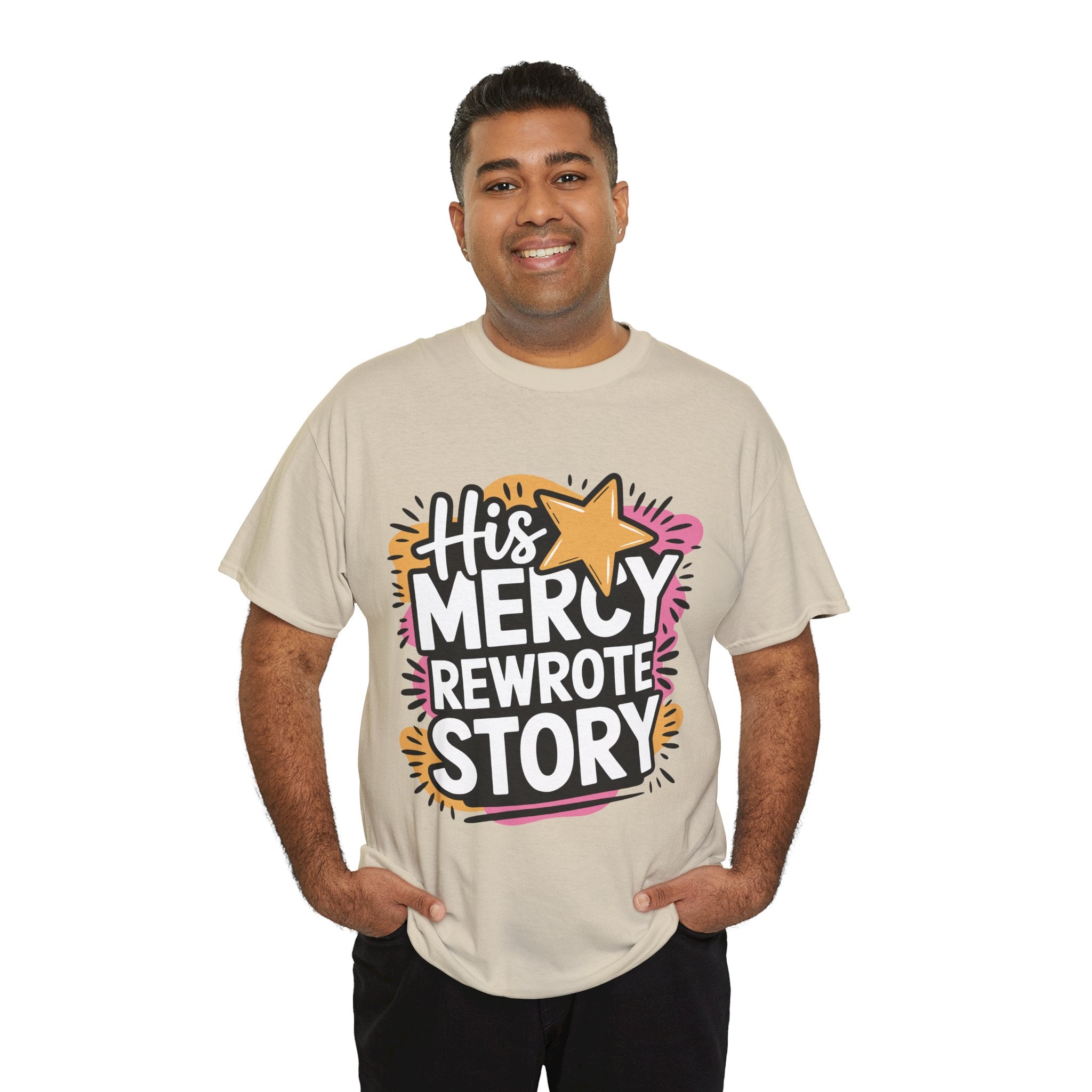 His Mercy Rewrote My Story Tee — Retro Christian Graphic T-Shirt