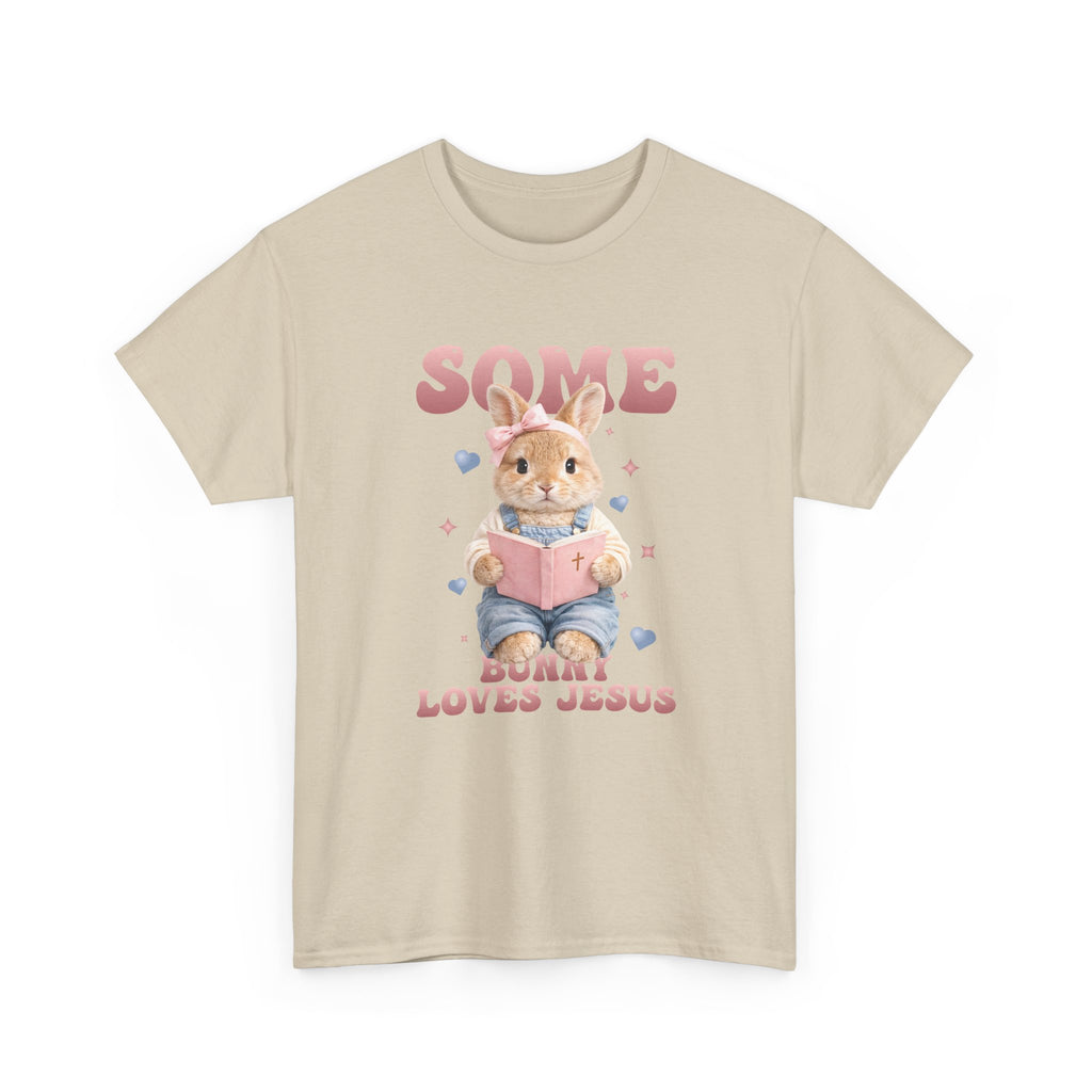 Some Bunny Loves Jesus Bunny Bible Unisex Cotton Tee