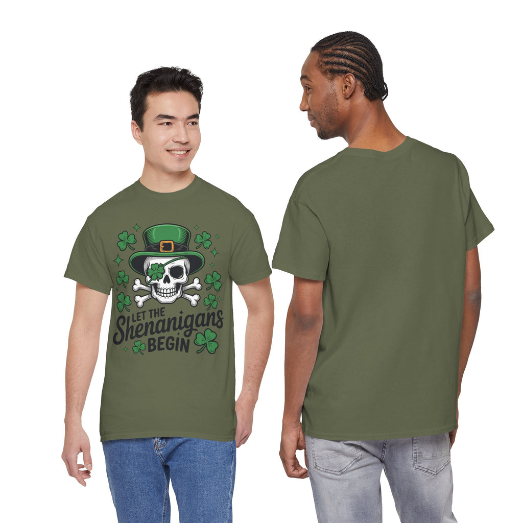 Let the Shenanigans Begin — Leprechaun Skull Unisex Cotton T-Shirt