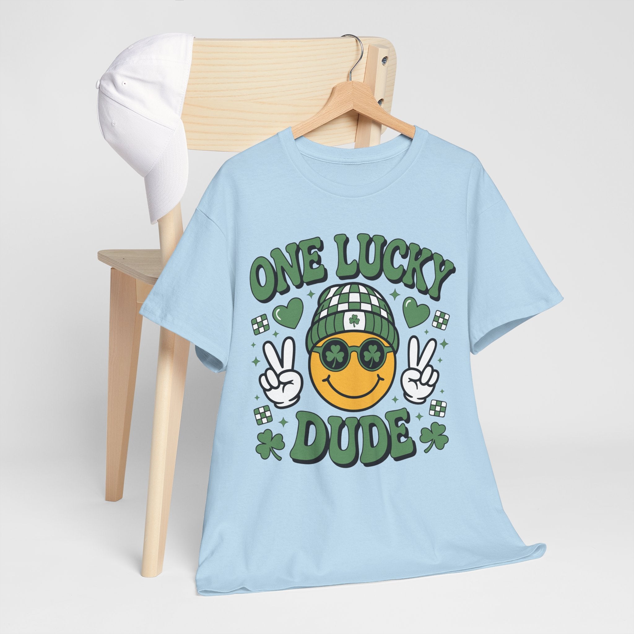 One Lucky Dude Shamrock Tee — St. Patrick's Day Smiley Unisex Cotton Tshirt