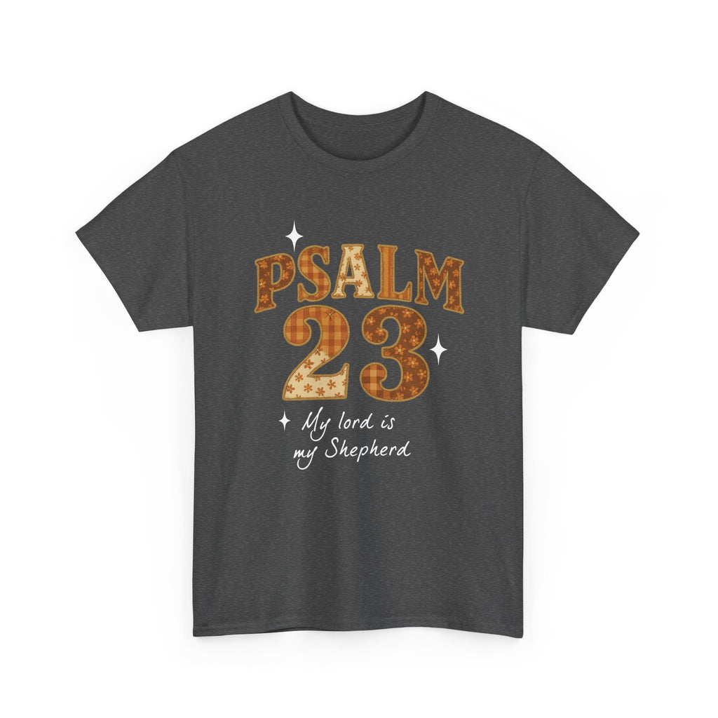 Psalm 23 Floral Tee — “My Lord Is My Shepherd” Stitched-Text Unisex Cotton Tee