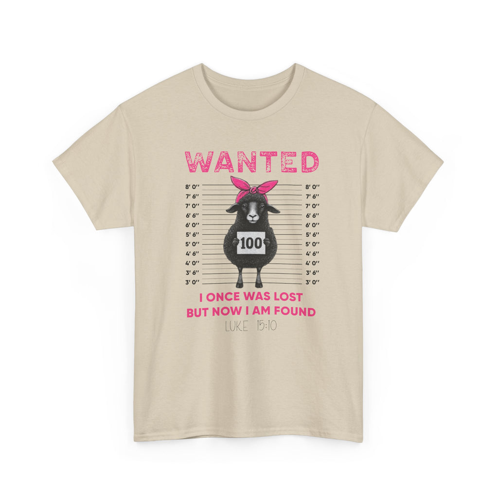 WANTED Black Sheep 'I Once Was Lost But Now I Am Found' Unisex Cotton T-Shirt