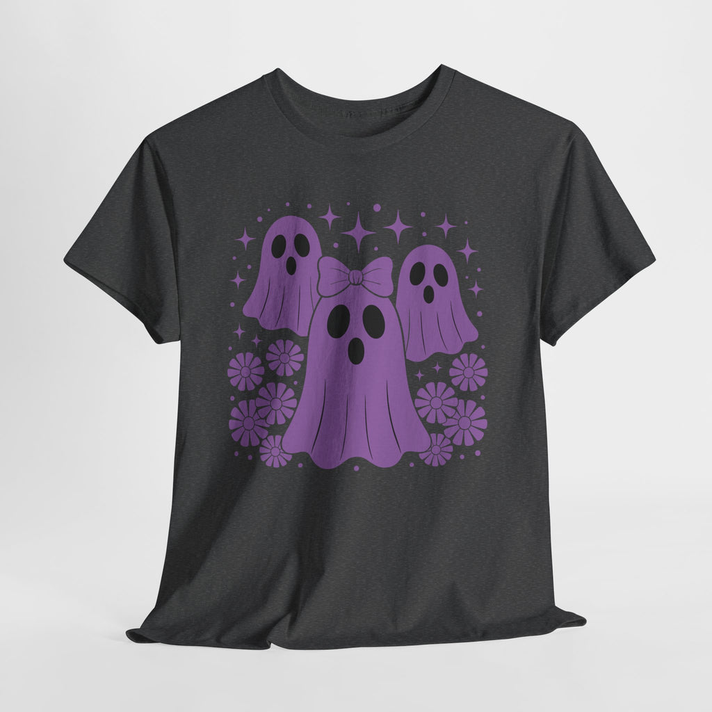 Purple Ghost Halloween Unisex Cotton Tee
