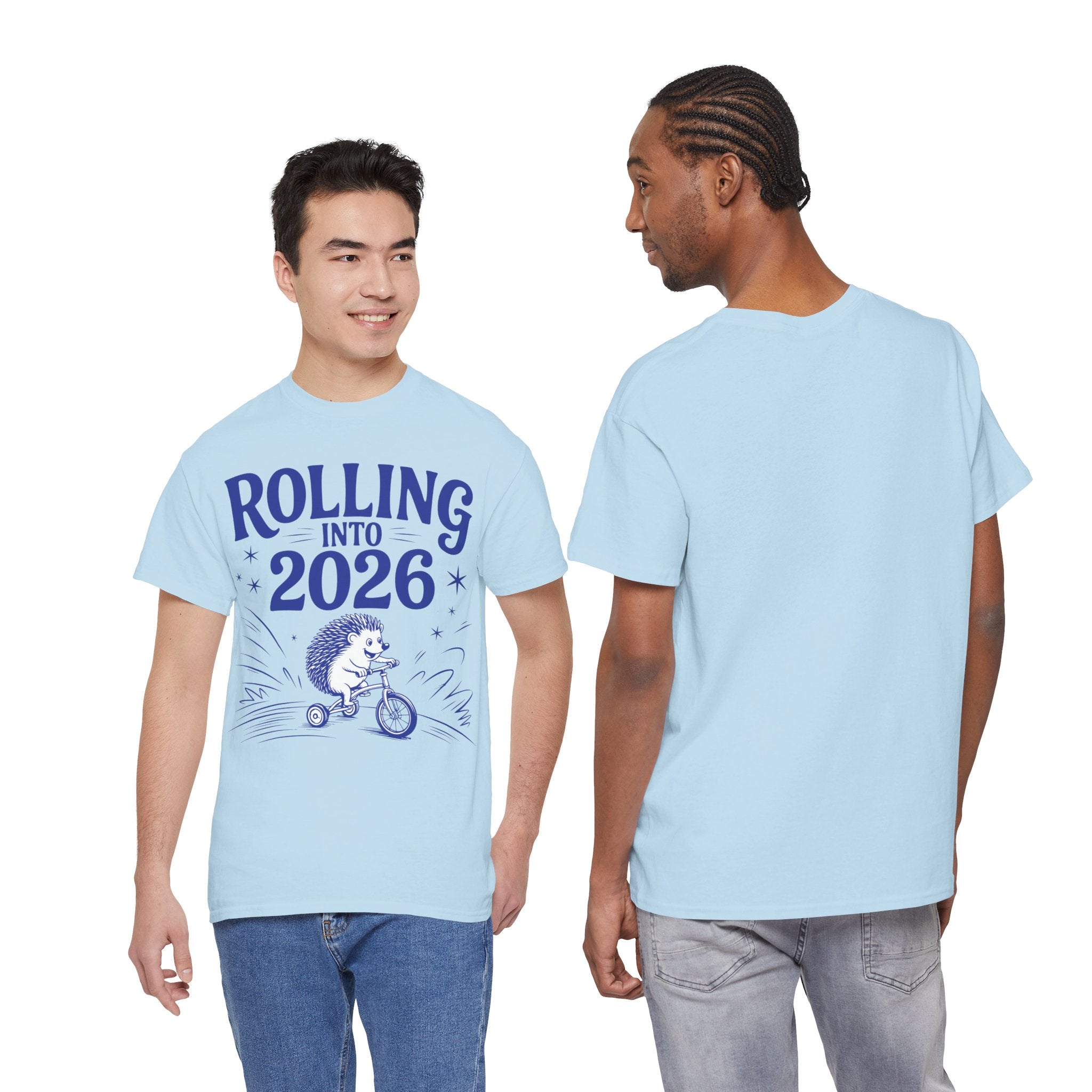 Rolling Into 2026 Hedgehog Tricycle Unisex Cotton Tee
