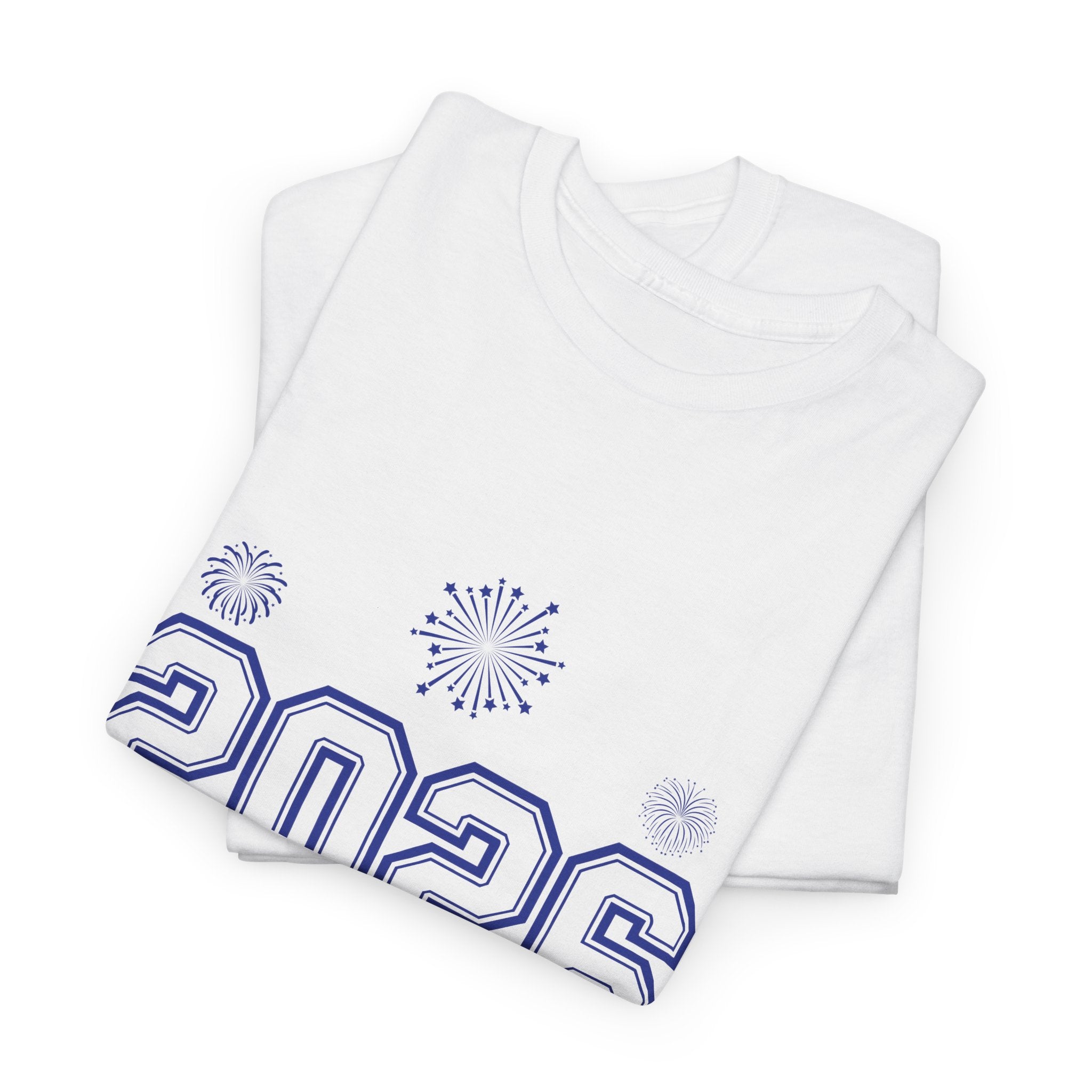 Happy New Year 2026 Varsity Tee — Fireworks & Confetti Celebration Unisex Cotton Tee