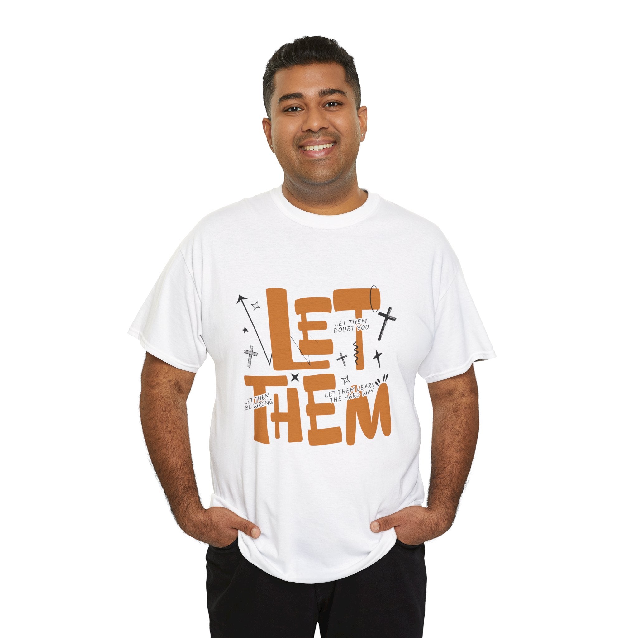Let Them Retro Typography T-Shirt — Motivational Orange Design. Unisex Cotton Tee