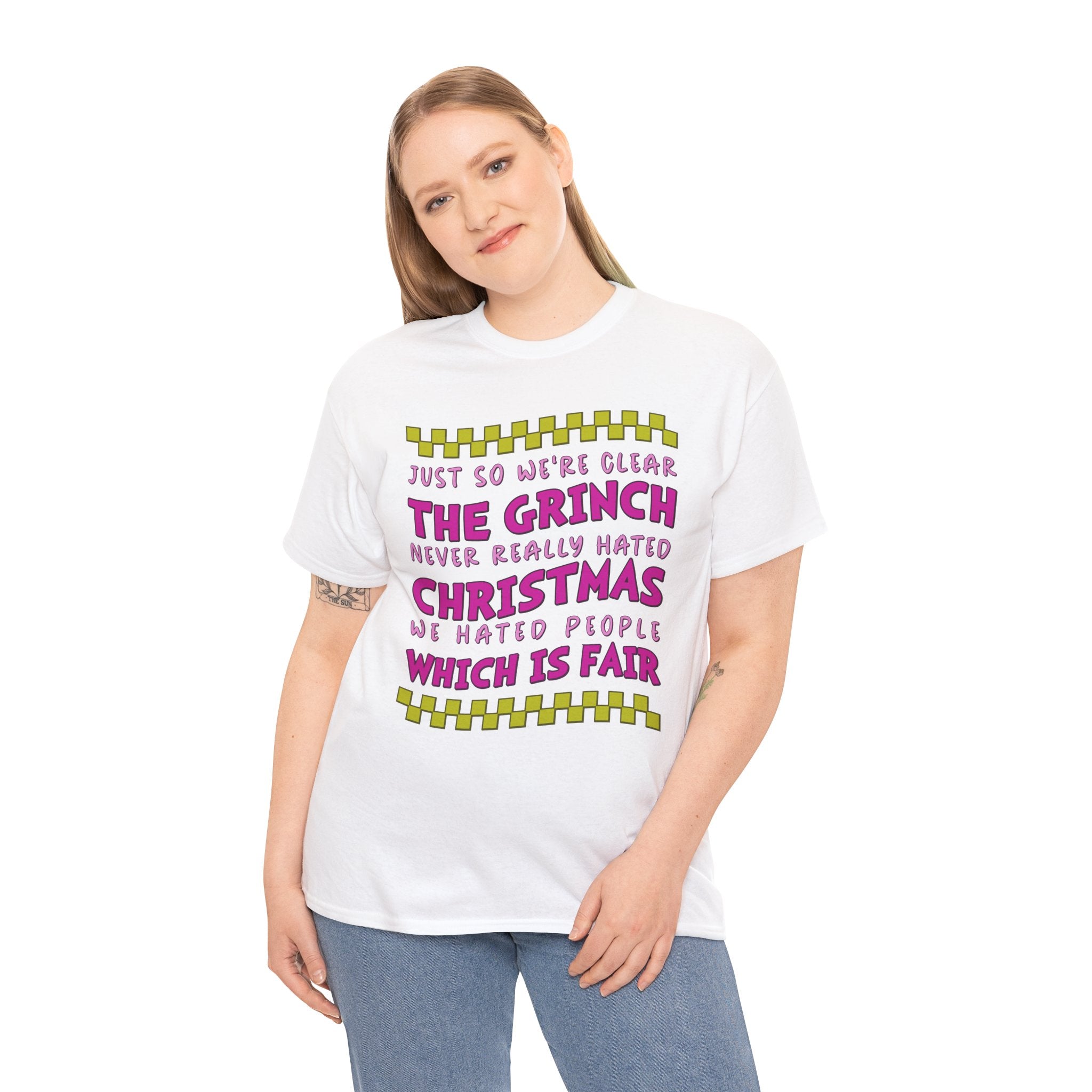 Grinch Never Hated Christmas Funny Unisex Cotton Tee