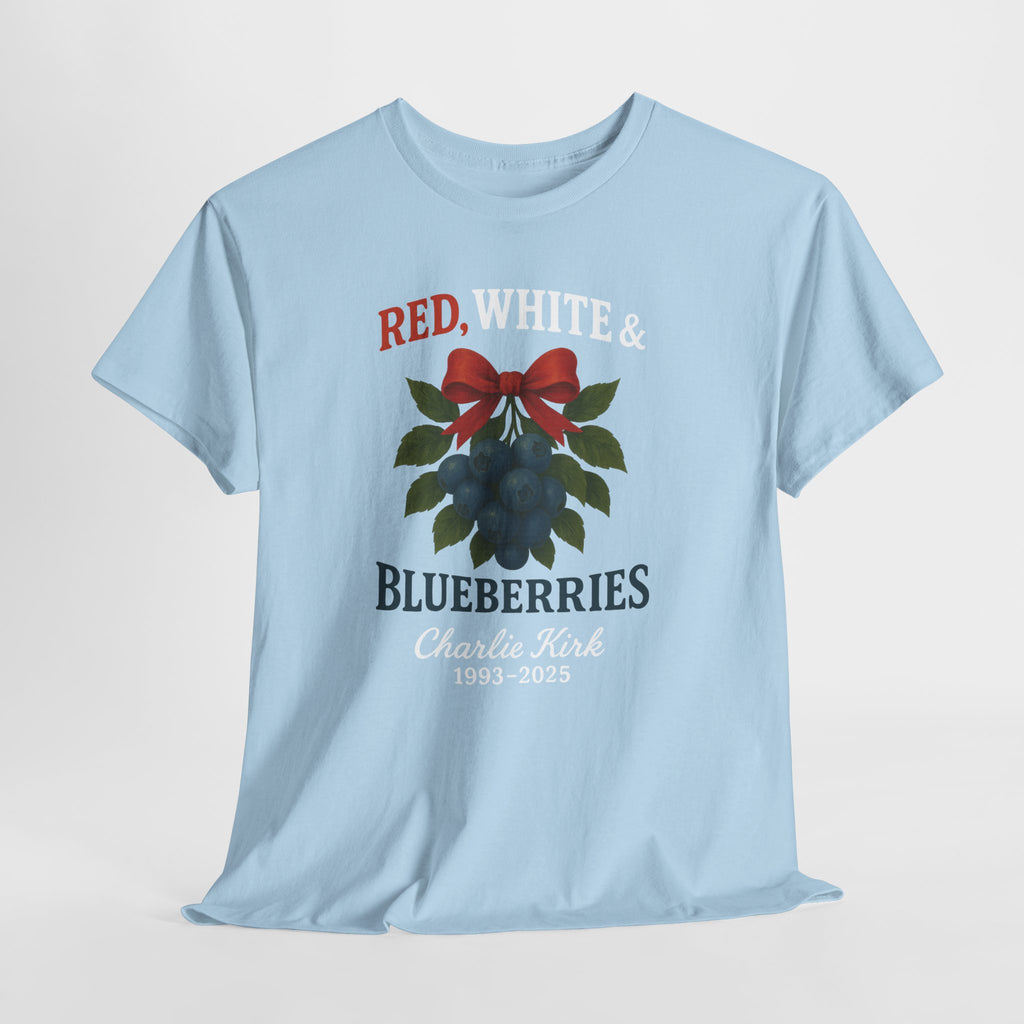 Red, White & Blueberries T-Shirt — Patriotic Blueberry Graphic Unisex Cotton Tee