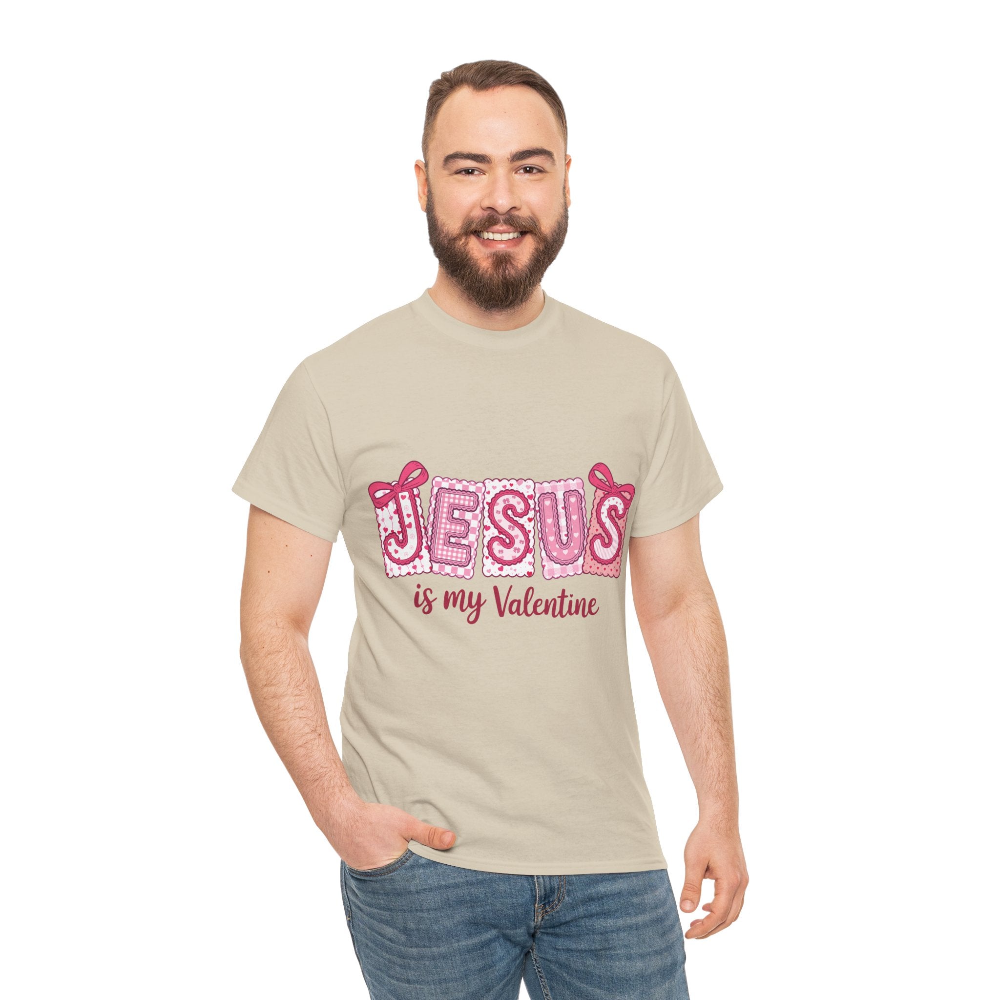 Jesus Is My Valentine T-Shirt — Pink Christian Valentine Unisex Cotton Tee