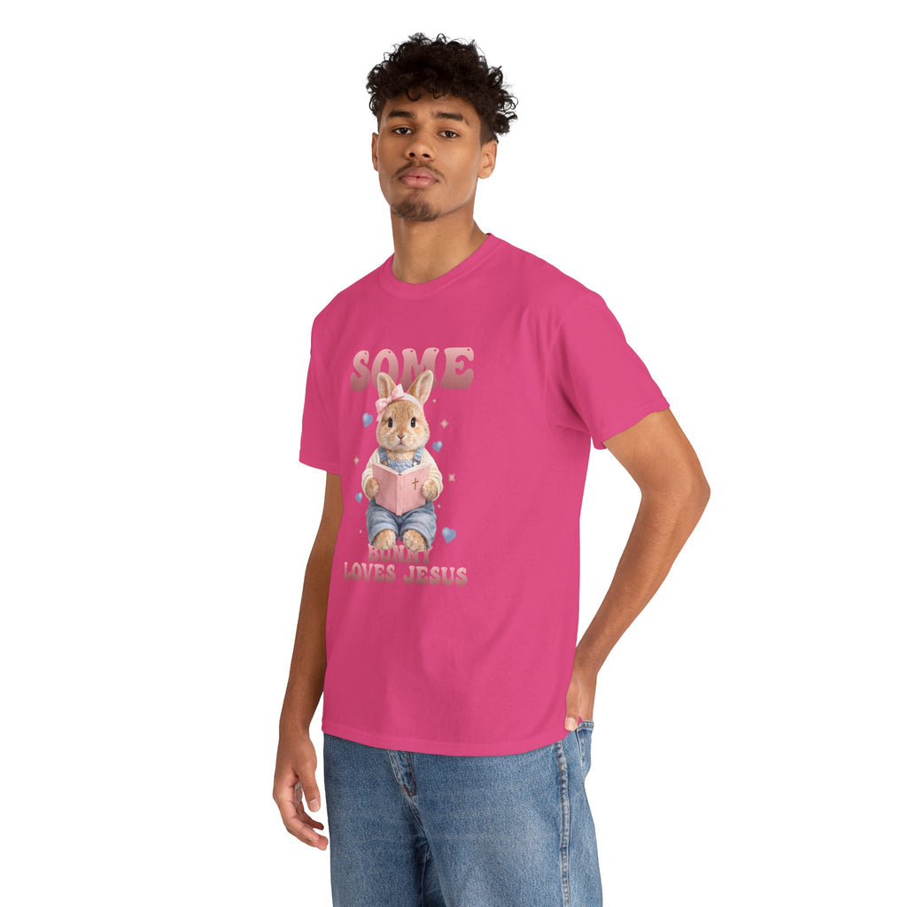 Some Bunny Loves Jesus Bunny Bible Unisex Cotton Tee