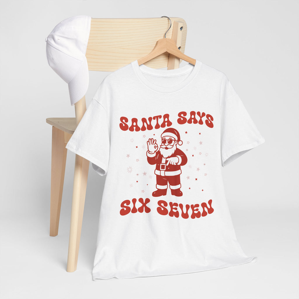 Retro 'Santa Says Six Seven' Christmas Unisex Cotton Tee
