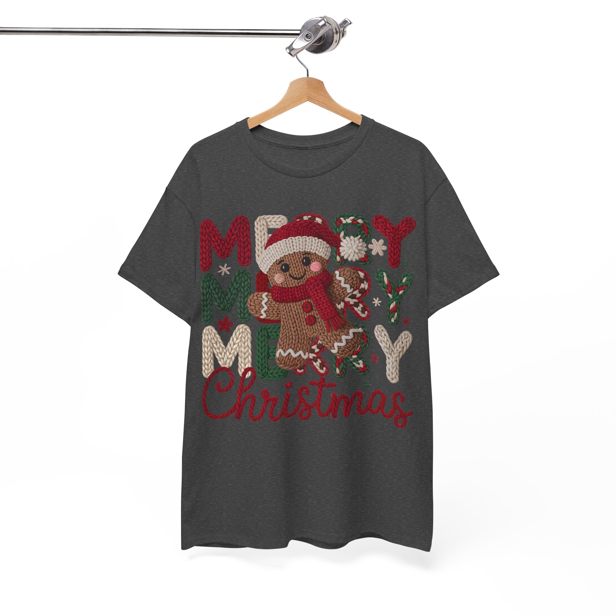 Merry Merry Merry Christmas Gingerbread Unisex Cotton Tee