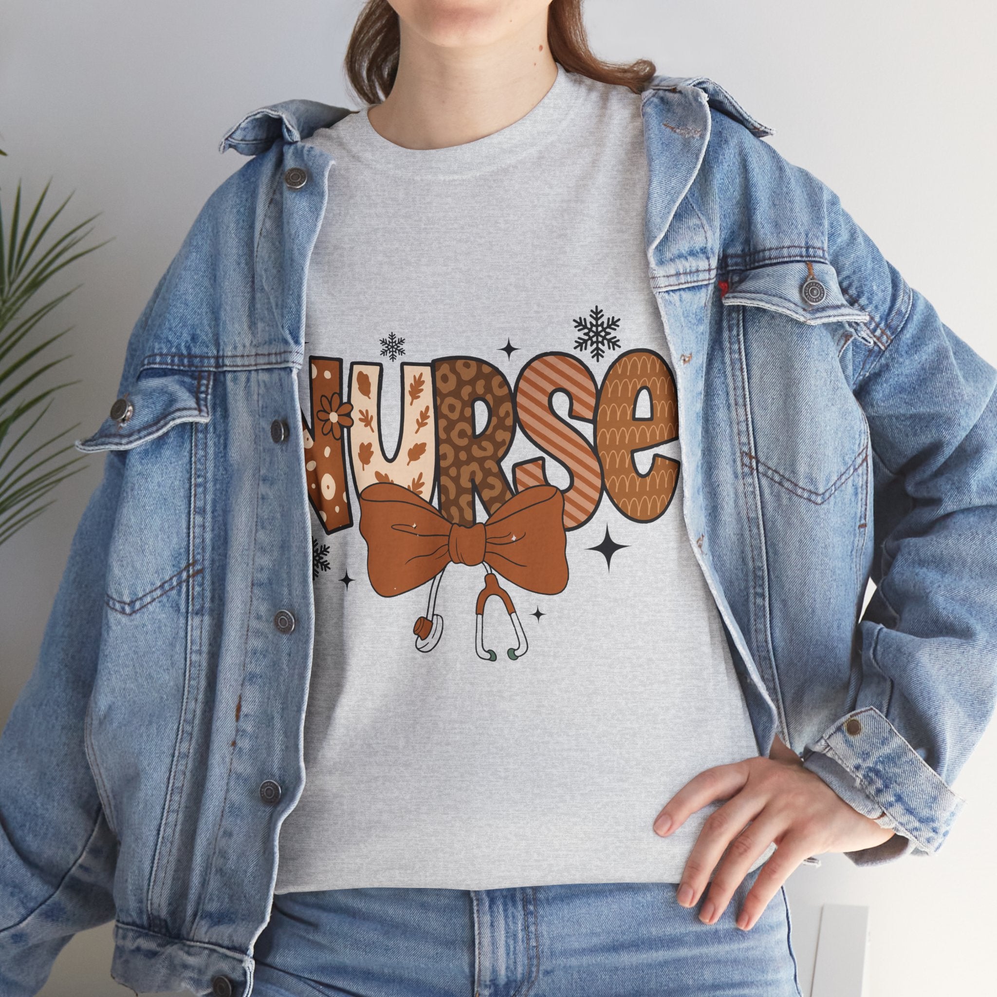 NURSE Fall Stethoscope Tee — Brown Autumn Nurse Unisex CottonT shirt