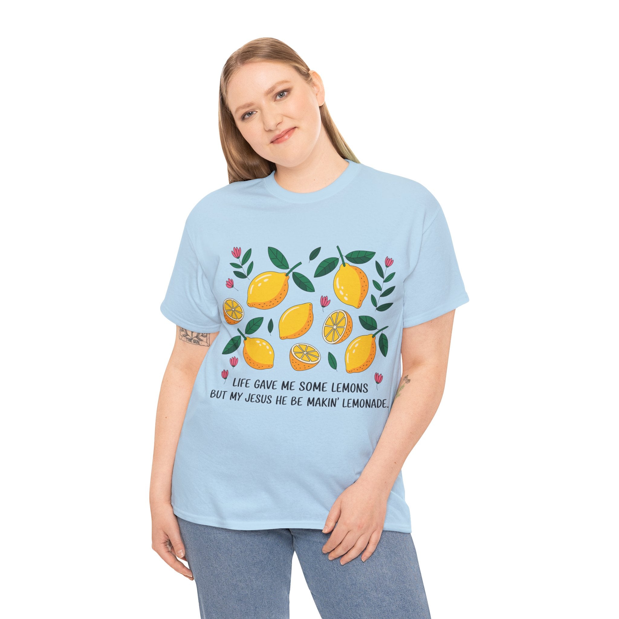 Christian Lemonade Tee — "Life gave me some lemons but my Jesus he be makin’ lemonade"Unisex Cotton Tee