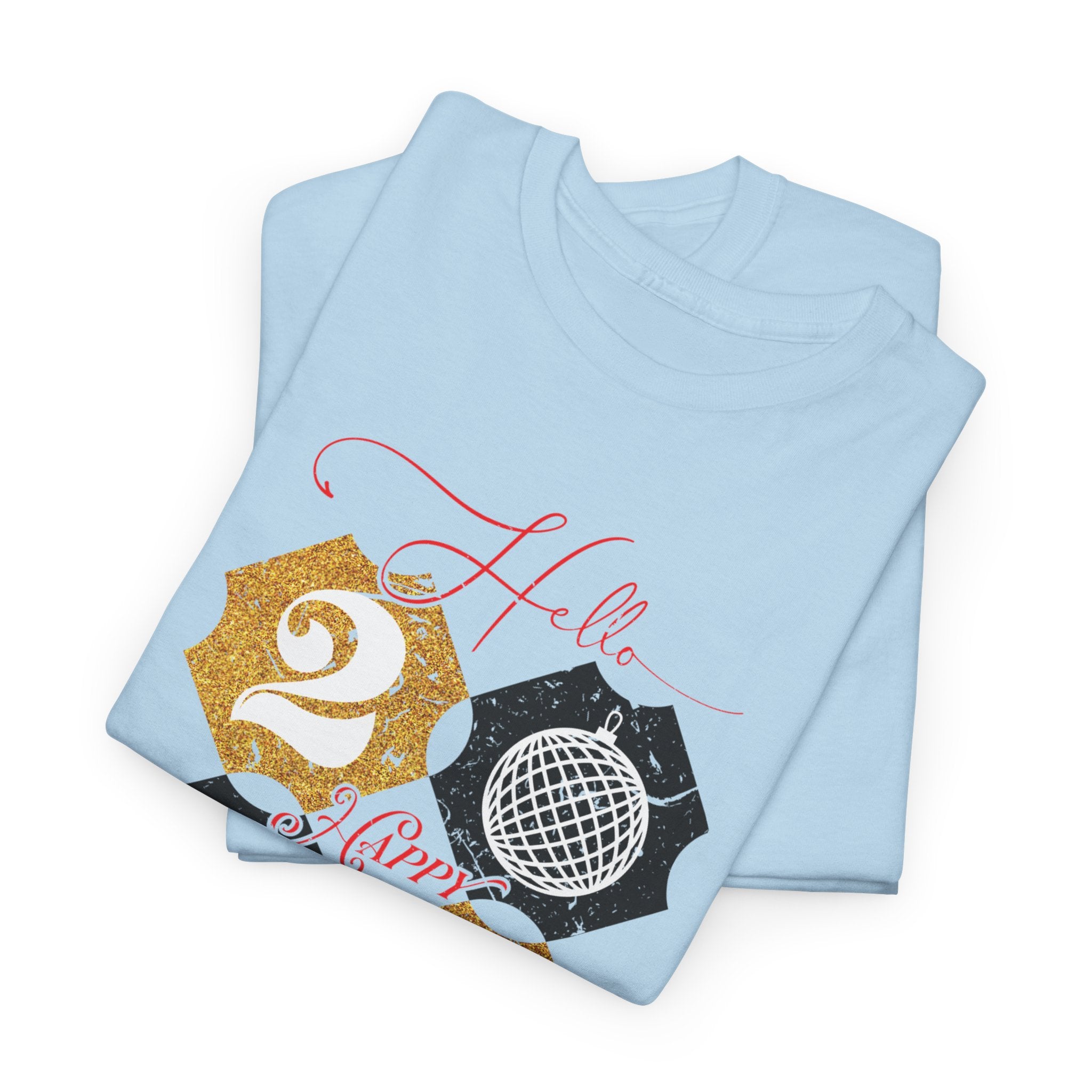 2026 Happy New Year Pink Varsity Tee — Fireworks Party Graphic.Unisex Cotton Tee