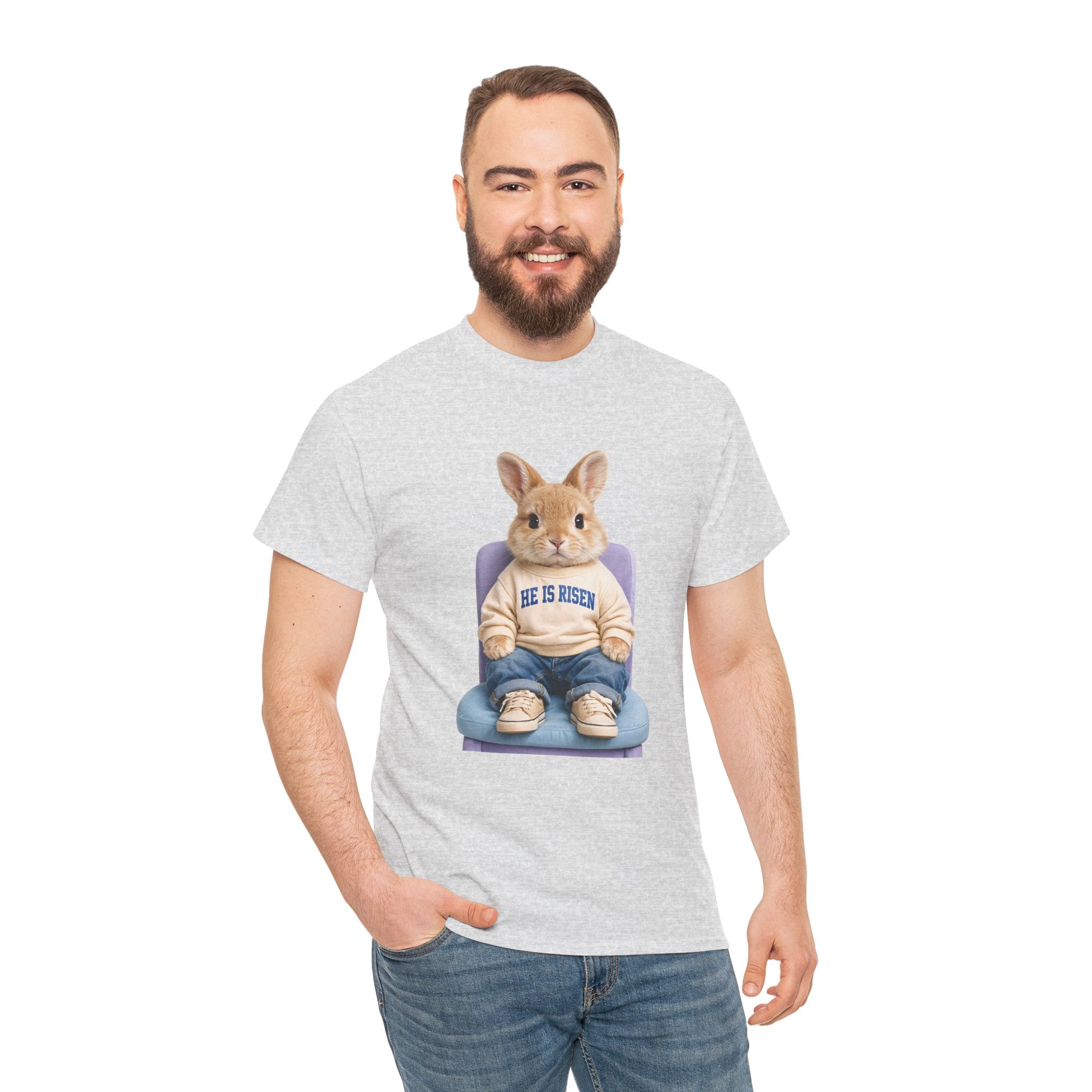Easter 'He Is Risen' Bunny Unisex Cotton Tee
