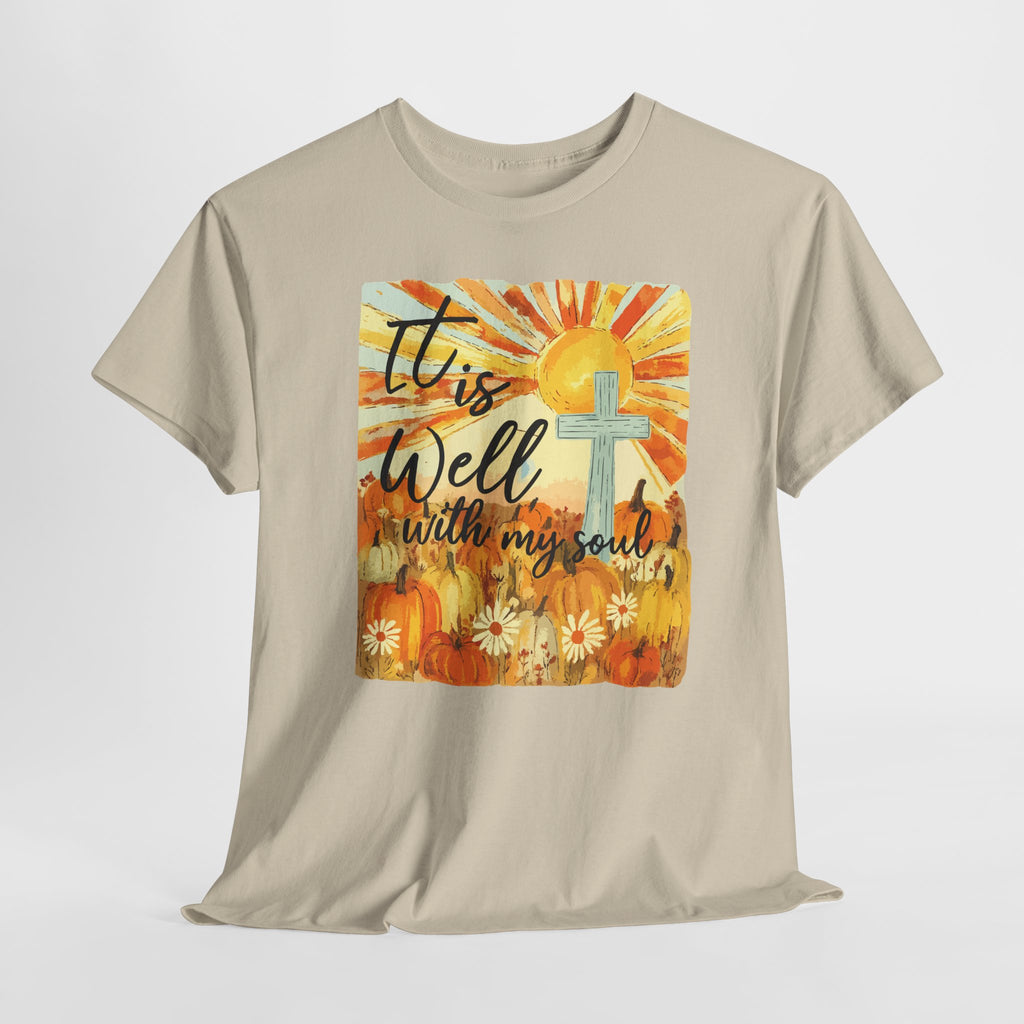 It Is Well With My Soul Pumpkin Sunrise Unisex Cotton T-Shirt