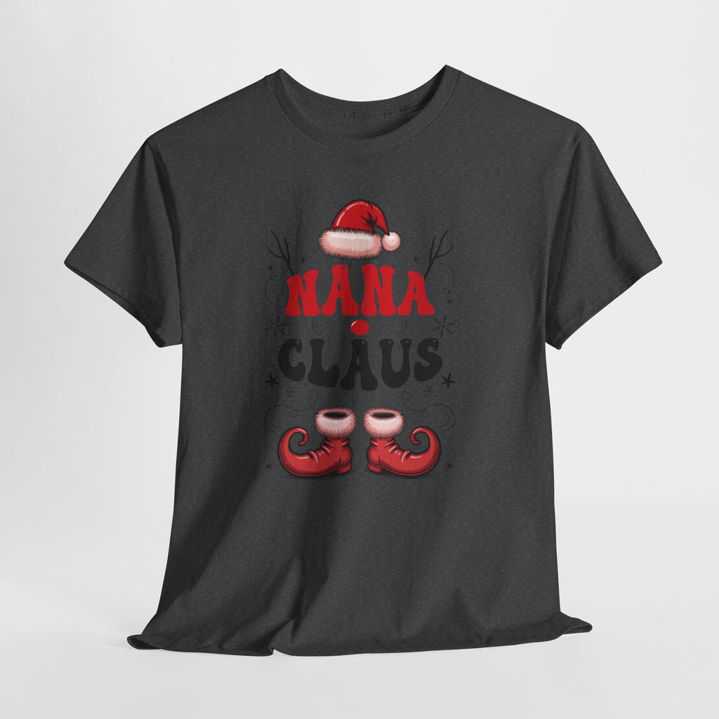 Nana Christmas T-Shirt — Santa Hat & Elf Boots Holiday Unisex Cotton Tee