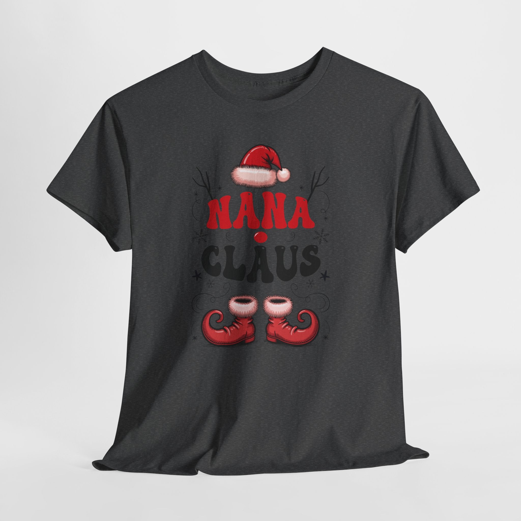 Nana Christmas T-Shirt — Santa Hat & Elf Boots Holiday Unisex Cotton Tee