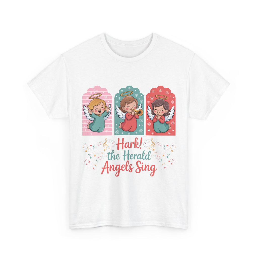 Hark! The Herald Angels Sing Tee — Three Singing Angels Christmas Unisex Cotton T-Shirt
