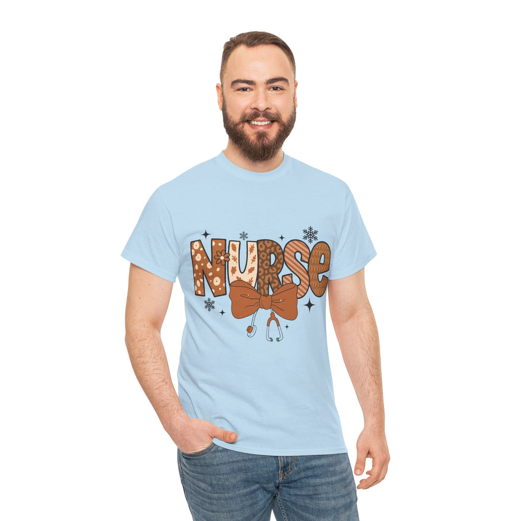 NURSE Fall Stethoscope Tee — Brown Autumn Nurse Unisex CottonT shirt
