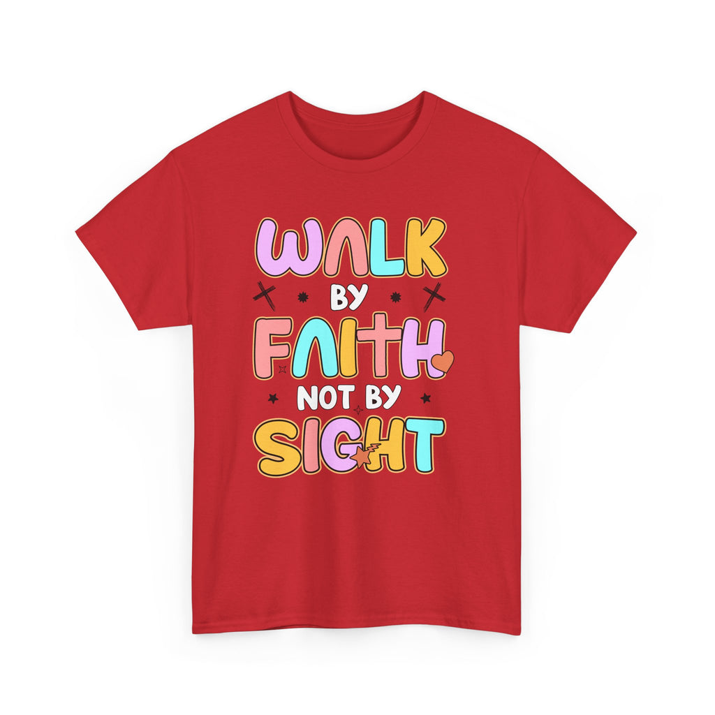 Walk by Faith Not by Sight T-Shirt — Pastel Christian Faith Unisex Cotton Tee