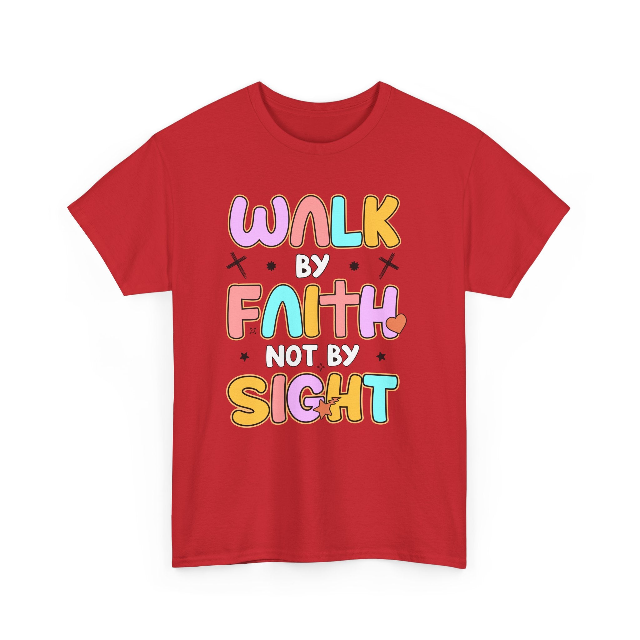 Walk by Faith Not by Sight T-Shirt — Pastel Christian Faith Unisex Cotton Tee