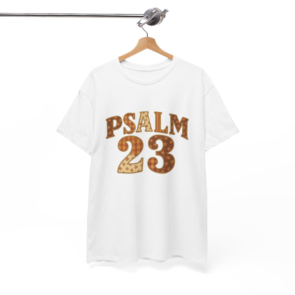 Psalm 23 Floral Tee — “My Lord Is My Shepherd” Stitched-Text Unisex Cotton Tee