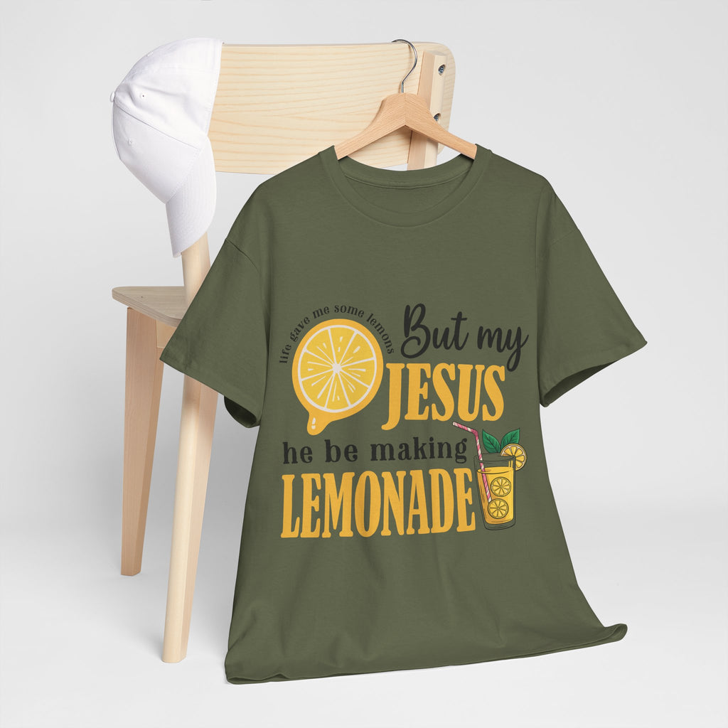 Jesus Lemonade Tee — Lemon Slice & Glass Graphic Christian Unisex Cotton T-Shirt